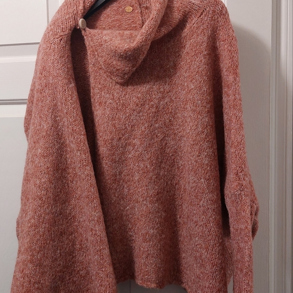 FREE PEOPLE Sweater/cape/poncho Mauve Wool blend, xs/s - Picture 7 of 7
